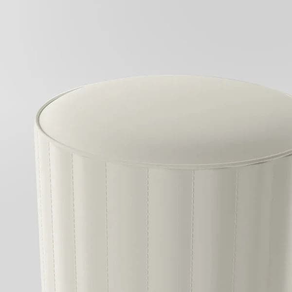 Modern White Round PU Leather Upholstered Backless Vanity Stool