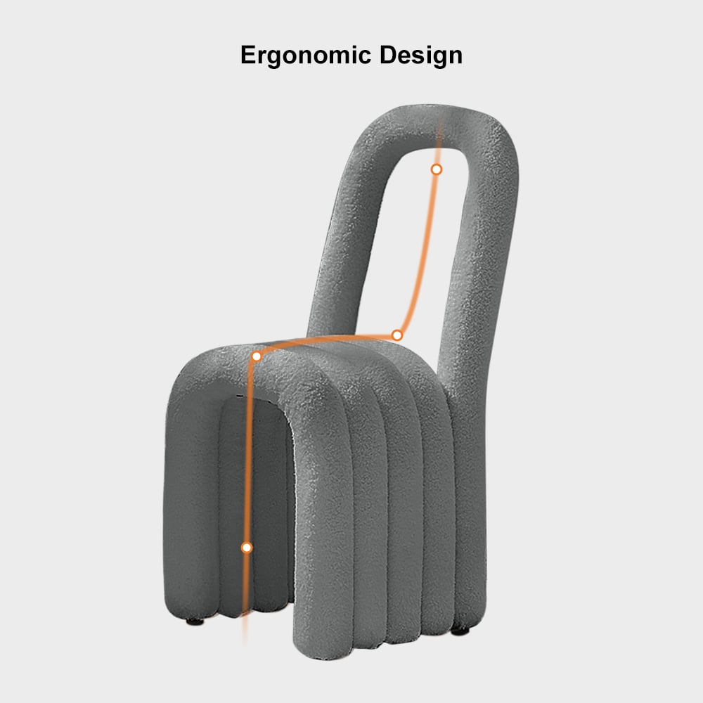 Modern Gray Teddy Velvet Dining Room Chair Side Chair (Set of 2)