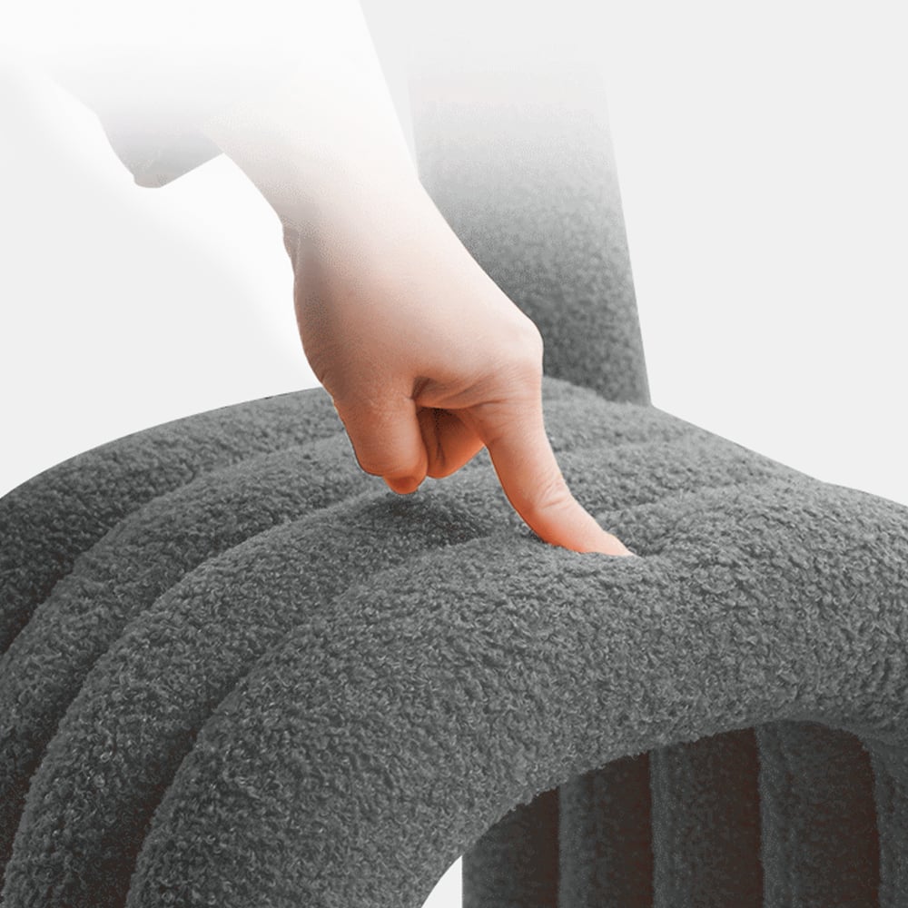 Modern Gray Teddy Velvet Dining Room Chair Side Chair (Set of 2)