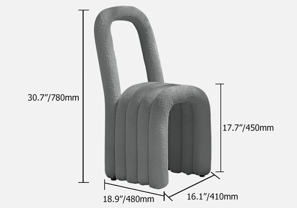 Modern Gray Teddy Velvet Dining Room Chair Side Chair (Set of 2)