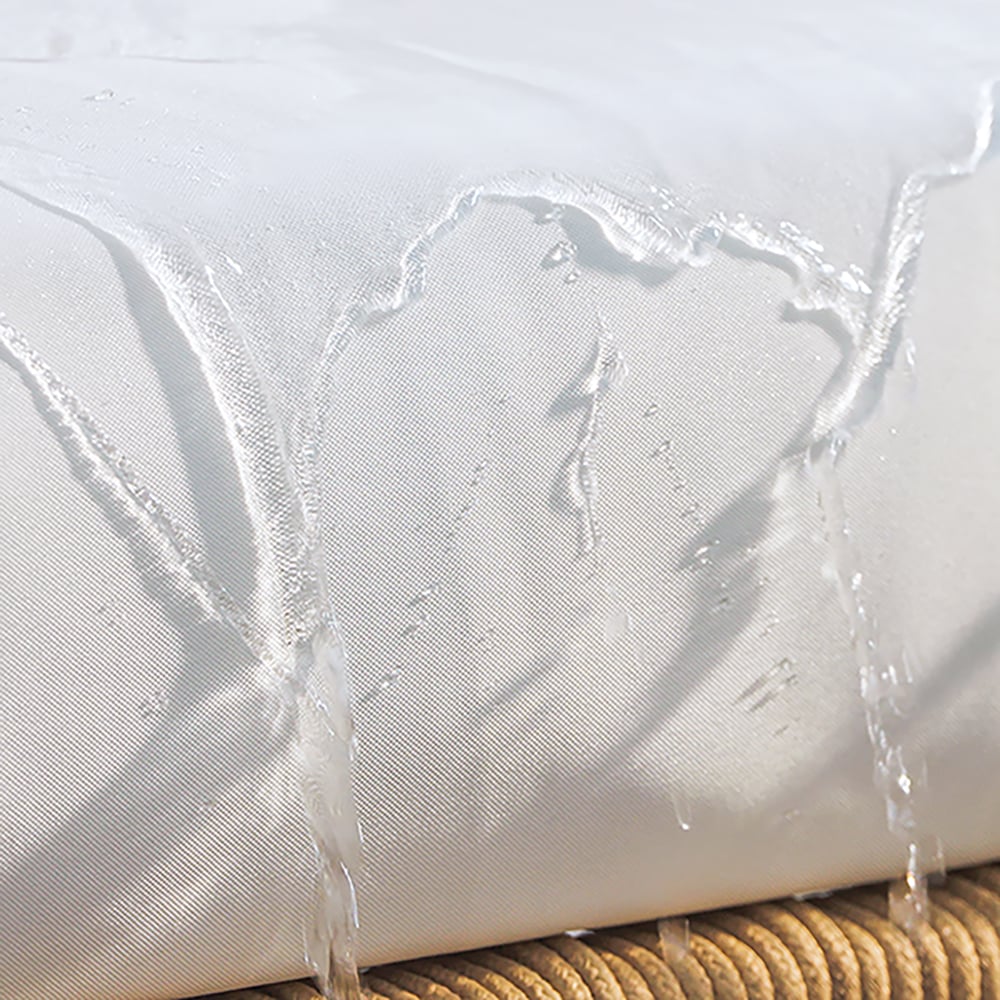 Ropipe 4 Pieces L Shape Woven Rope Outdoor Sectional Sofa Set in Khaki & White For 5