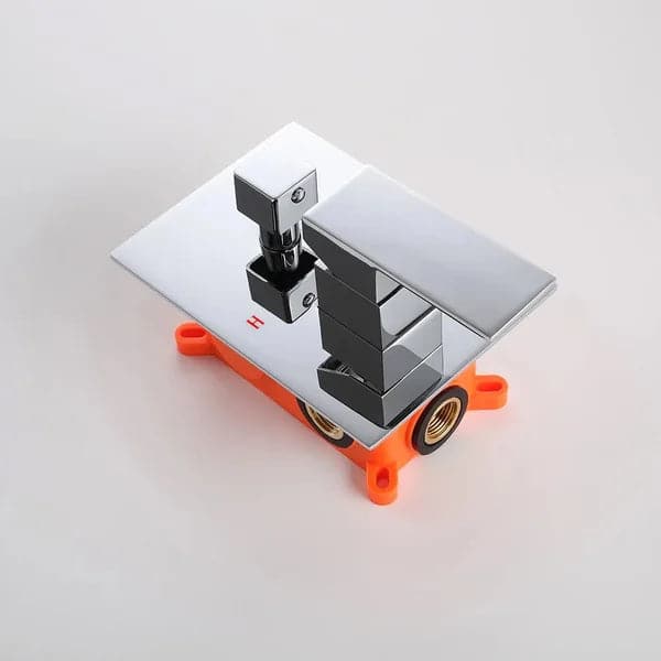 Waterfall Spout Wall-Mount Tub Filler Faucet Single Handle and Handshower Chrome