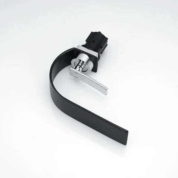 Single Handle Waterfall Arc Bathroom Sink Faucet Black and Chrome Solid Brass