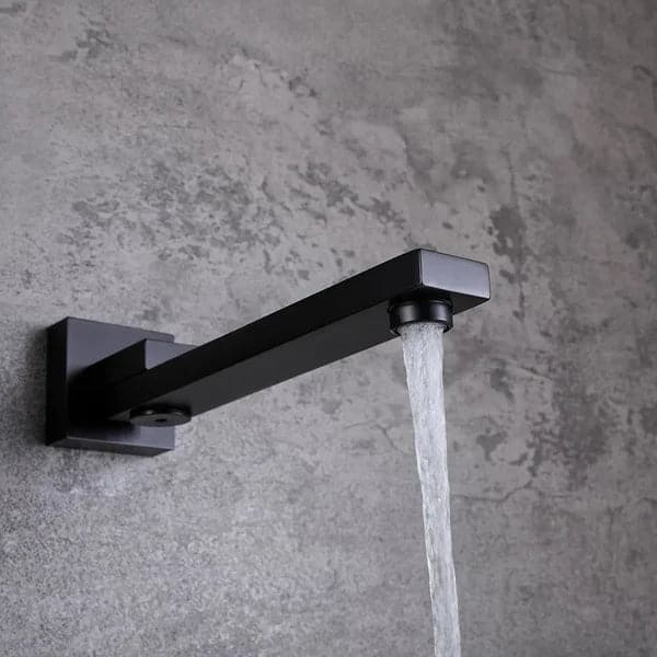 Matte Black Wall Mounted Swirling Tub Filler Faucet with Hand Shower
