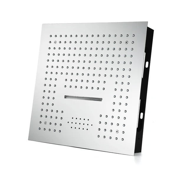 Wall-Mounted 16 Inches Shower System in Polished Chrome 4 Function Thermostatic