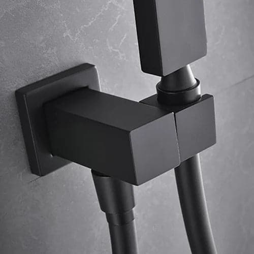 Waterfall Wall-Mount Tub Filler Faucet Single Handle and Handshower Matte Black