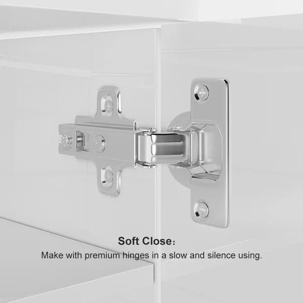 White Modern Shoe Cabinet with Doors Entryway Cabinet for Shoes