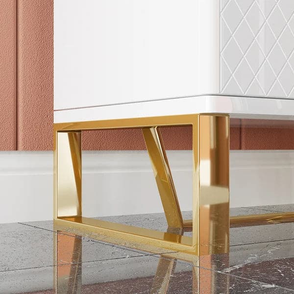 White Modern Shoe Cabinet with Doors Entryway Cabinet for Shoes