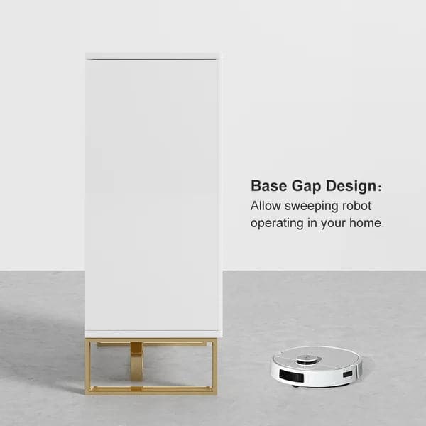 White Modern Shoe Cabinet with Doors Entryway Cabinet for Shoes