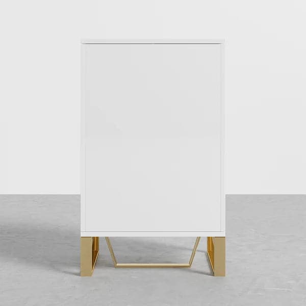 White Modern Shoe Cabinet with Doors Entryway Cabinet for Shoes