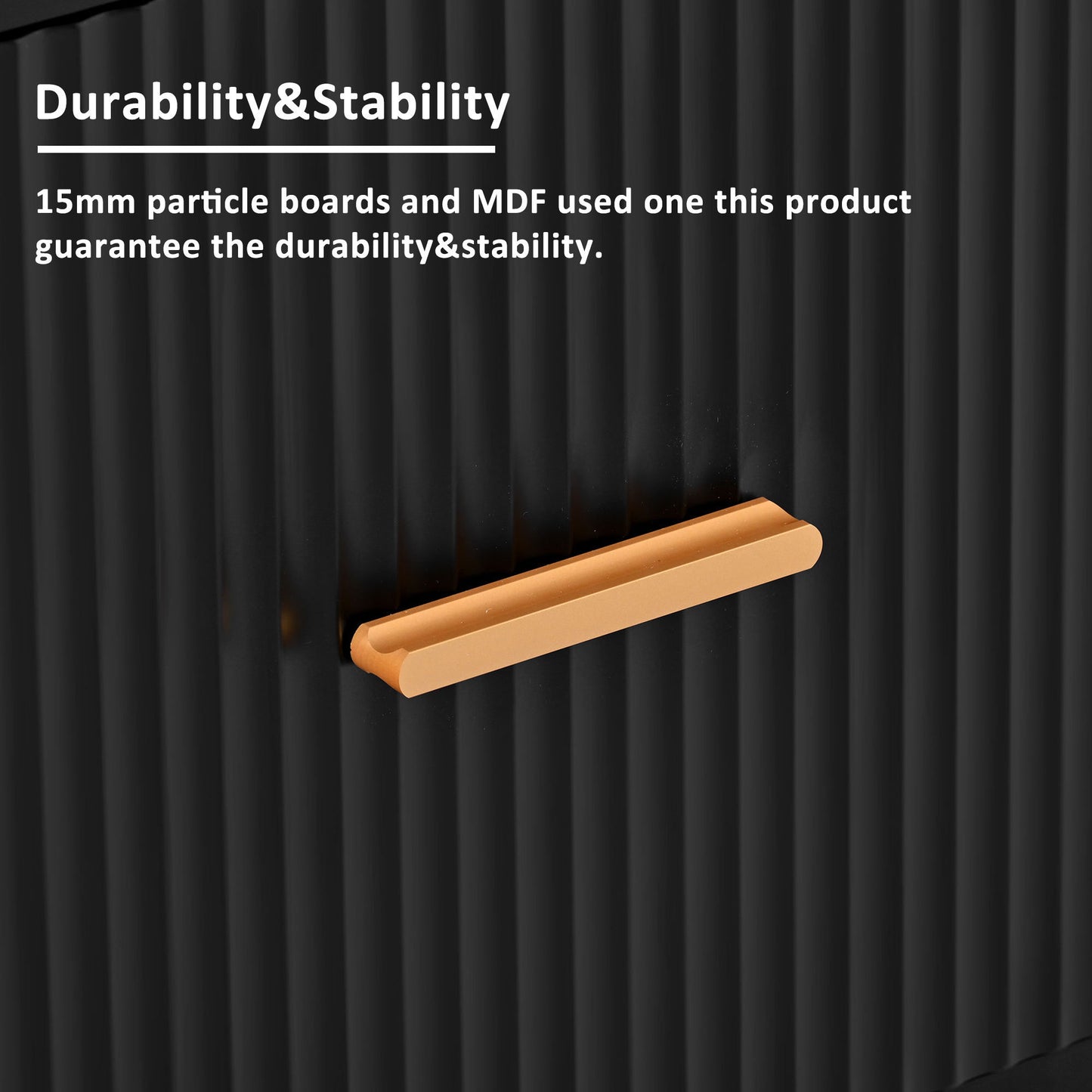 Meuble TV moderne U-Can avec 5 pieds champagne – Durable, élégant et spacieux, téléviseurs jusqu'à 75''