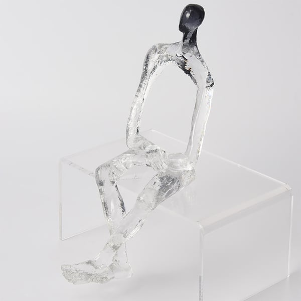 Sculpture de personnes abstraite moderne en résine transparente de 12 pouces, ornement décoratif pour salon artistique