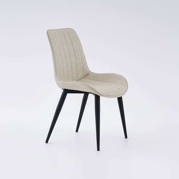 Modern White Dining Room Chairs Upholstered PU Leather (Set of 2)