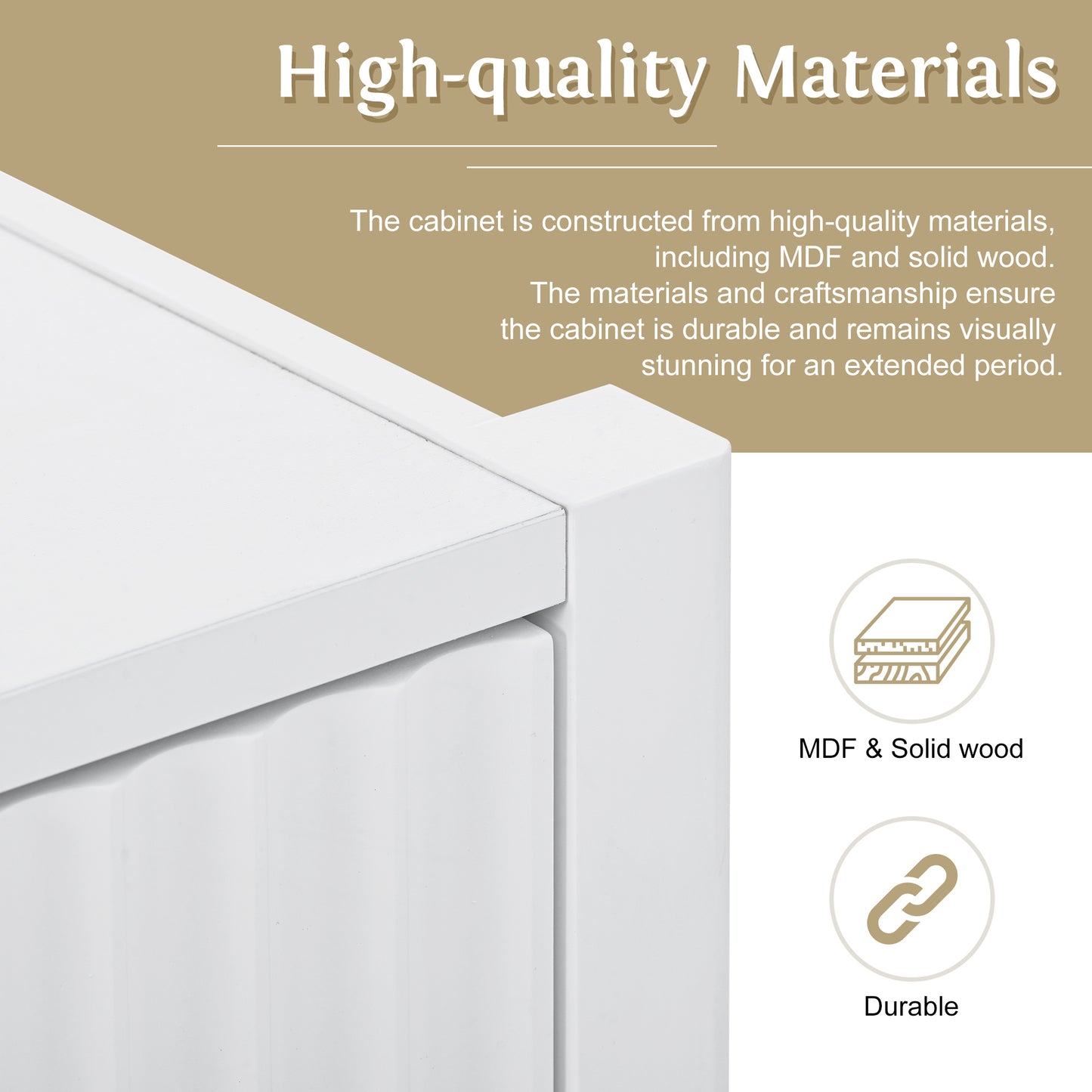 U-Style Accent Storage Cabinet Sideboard Wooden Cabinet with Metal Handles for Hallway, Entryway, Living Room