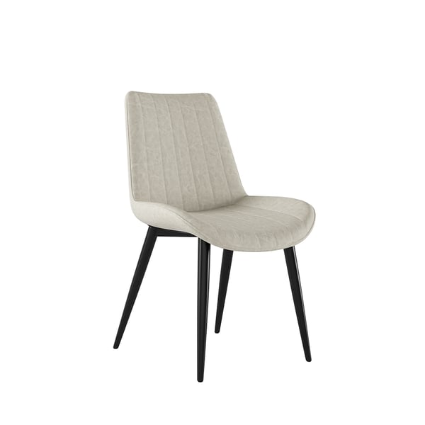 Modern White Dining Room Chairs Upholstered PU Leather (Set of 2)