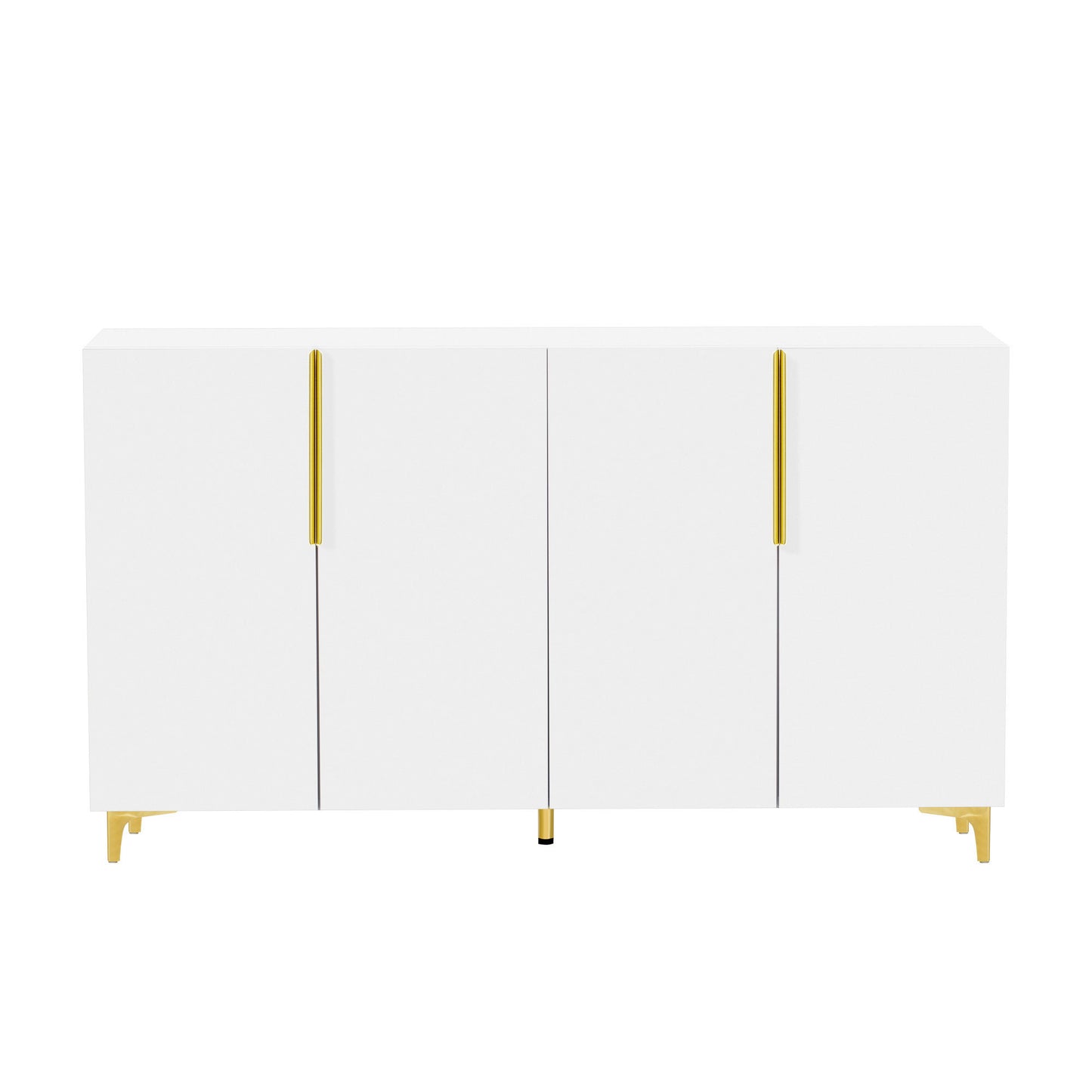 Glossy Finish Light Luxury Storage Cabinet, Adjustable, Suitable for Living Room, Study, Hallway.