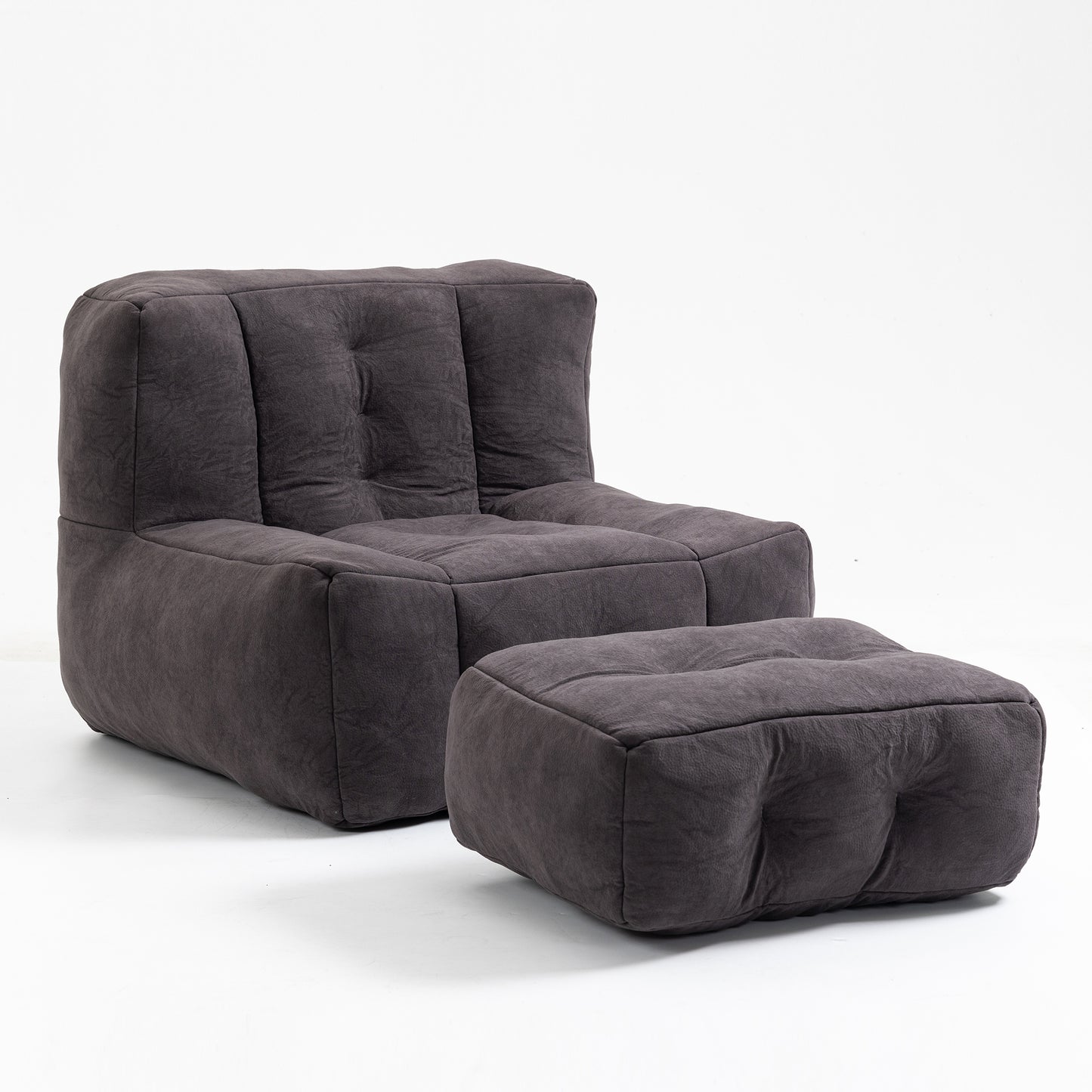 Fauteuil poire moelleux, pouf confortable pour adultes et enfants, fauteuil poire super doux avec mousse à mémoire de forme et pouf, fauteuil poire intérieur moderne pour salon, chambre à coucher, appartement