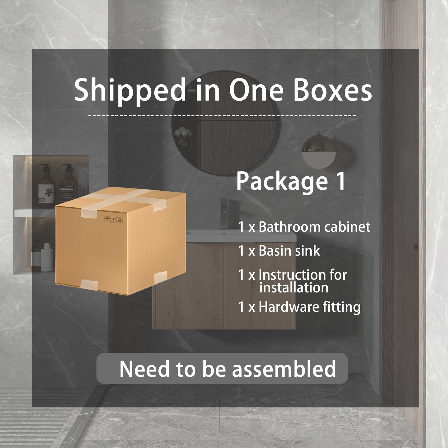 Soft Close Doors Bathroom Vanity With Sink,30 Inch For Small Bathroom