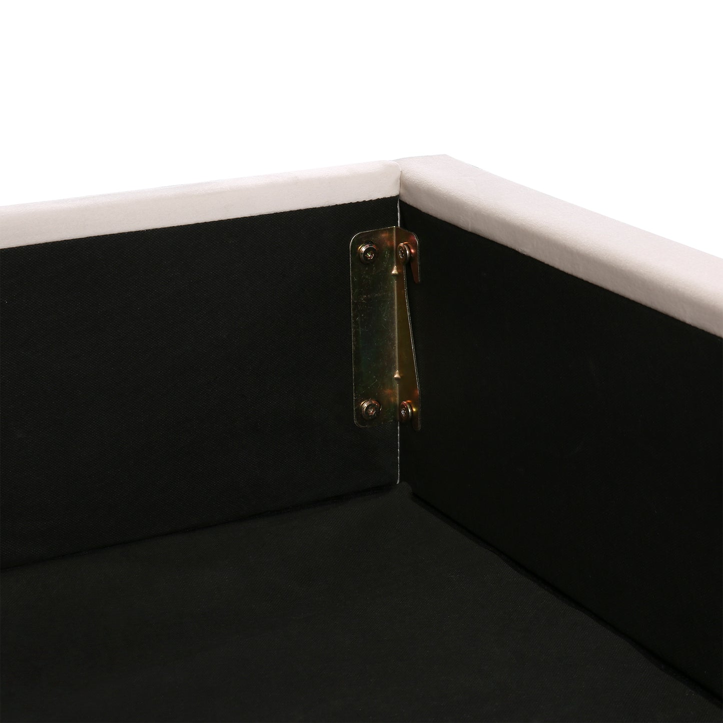 Lit rembourré Queen Size avec lumière LED, lecteur Bluetooth et chargement USB, lit de rangement hydraulique en tissu velours beige