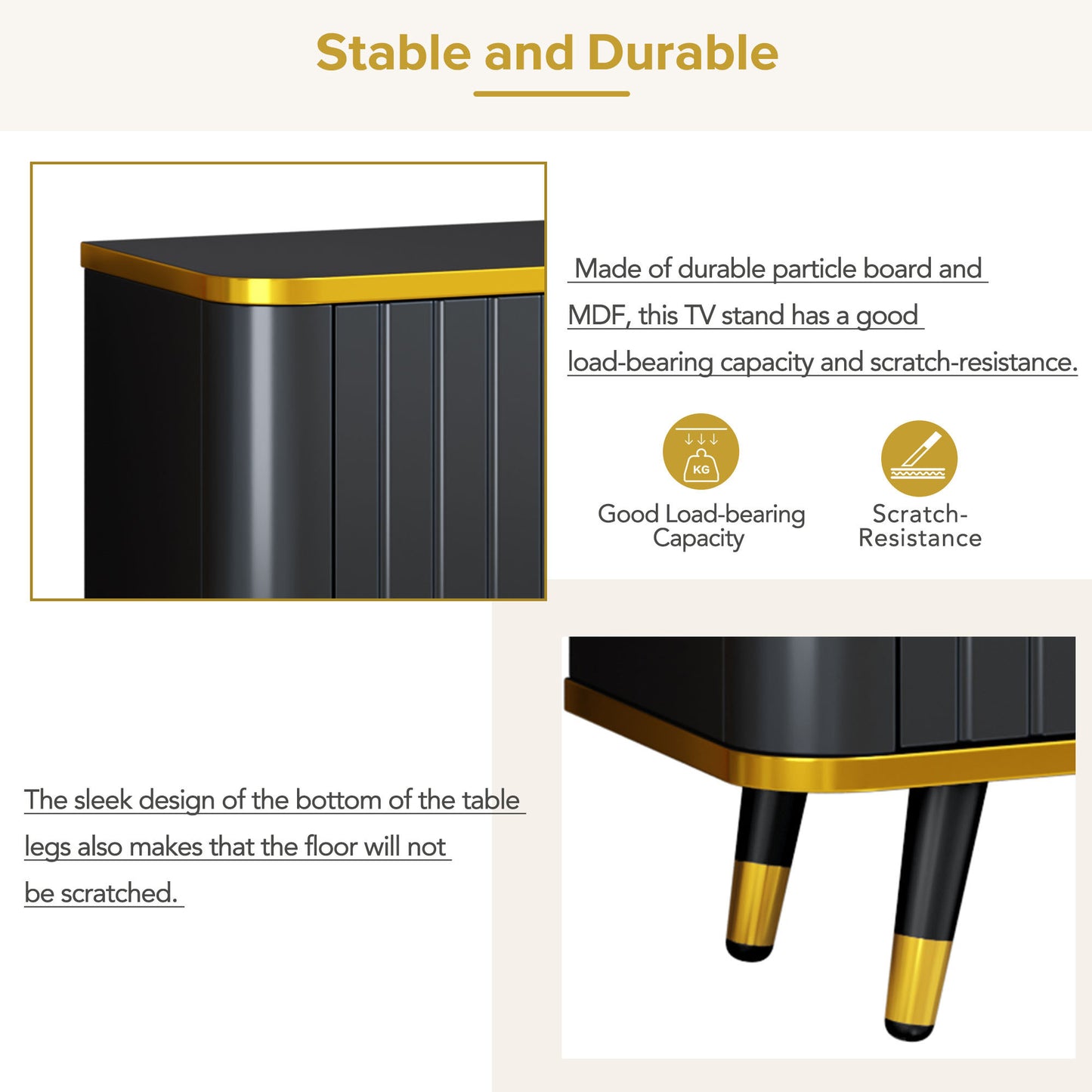 ON-TREND Meuble TV minimaliste de luxe avec étagère de rangement ouverte pour téléviseurs jusqu'à 85", centre de divertissement avec armoires et tiroirs, console multimédia pratique avec pieds uniques pour le salon, noir