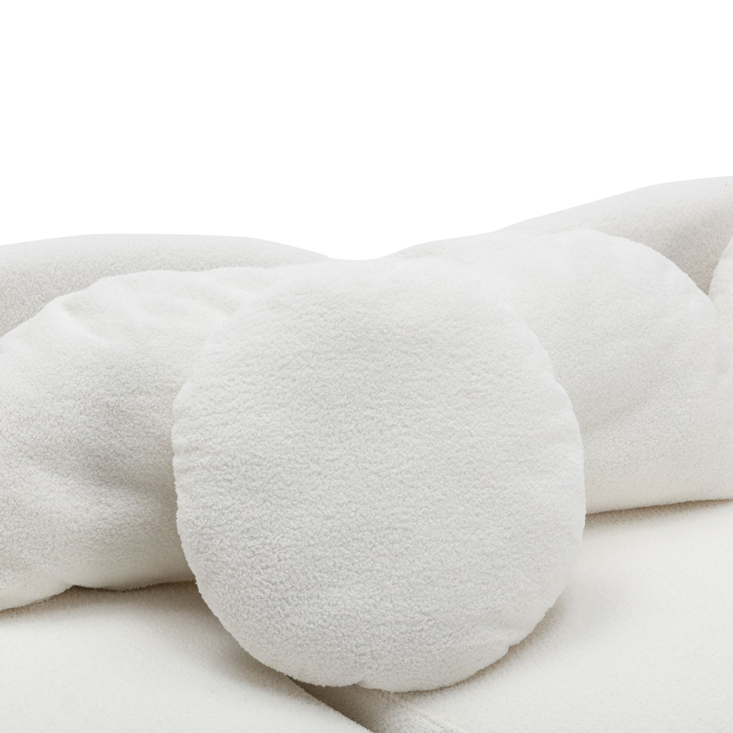 103.9" Modern Living Room Sofa Lamb Velvet Upholstered Couch Furniture for Home or Office, Beige