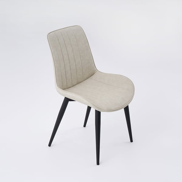 Modern White Dining Room Chairs Upholstered PU Leather (Set of 2)