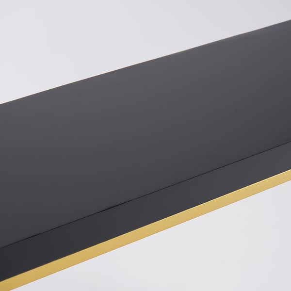 47 Inches Entry Accent Table Narrow Console Table Black Solid Wood & Metal in Large