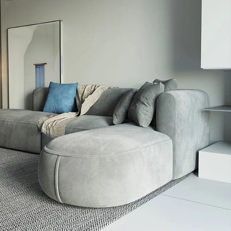 104.3 Inch L-Shaped Sectional Corner Modern Modular Sofa with Pillows in Gray