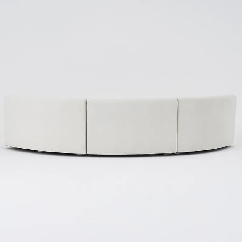 Canapé de sol sectionnel incurvé blanc moderne de 120 pouces, revêtement en velours pour le salon 