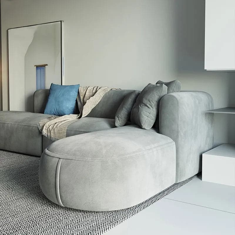 136 inch L-Shaped Sectional Corner Modern Modular Sofa with Pillows in Gray