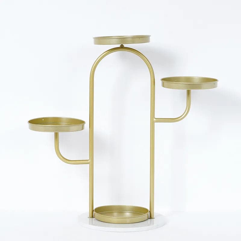 Modern Tree-Shaped 46-Tiered Plant Stand in Gold (Set of 2)