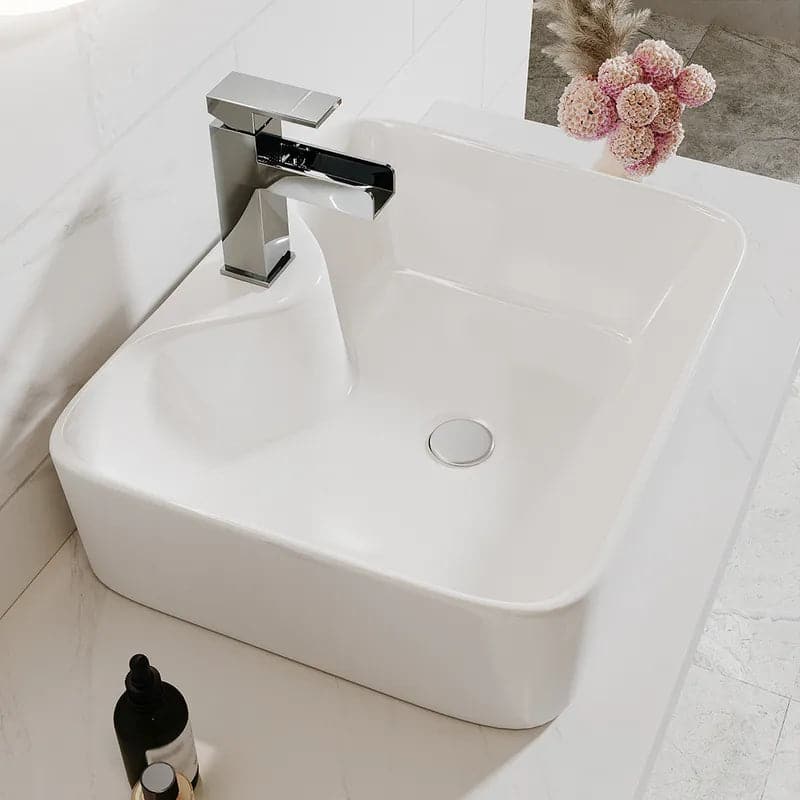 Modern Floating Bathroom Vanity Set With Single Sink White and Natural