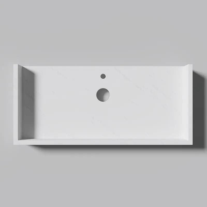 Modern Floating Bathroom Vanity Set With Single Sink White and Natural