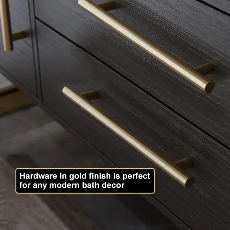 35"/40" Floating Black & Gray Bathroom Vanity with Sintered Stone Vessel Sink with 2 Drawers