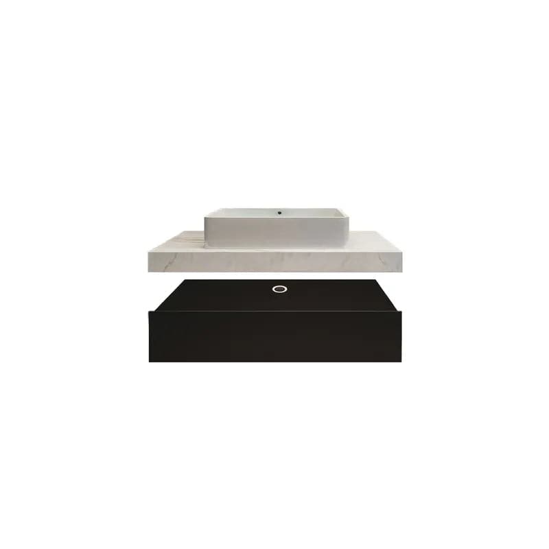 35"/40" Modern Floating Bathroom Vanity Set With Single Sink White and Black