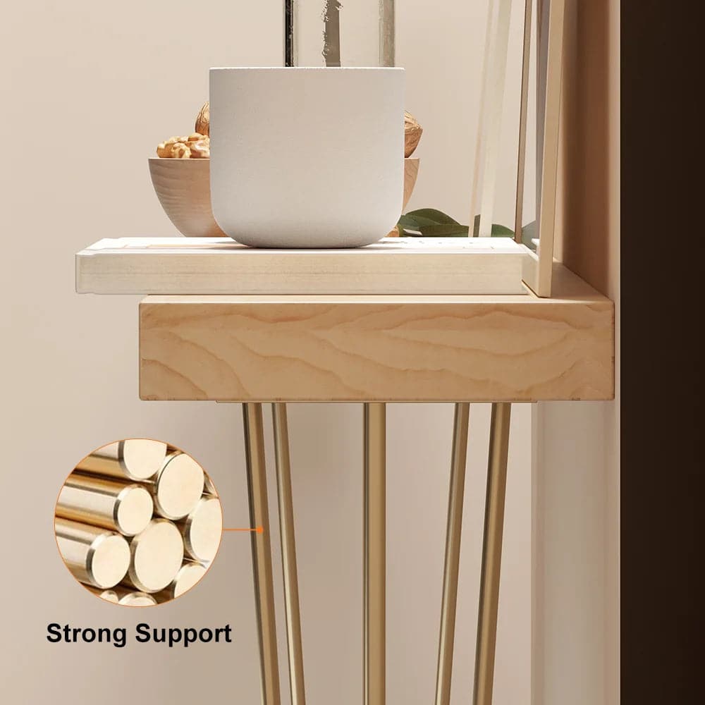 39.4 Inch Rustic Narrow Rectangle Console Table with Wooden Top & Metal Hairpin Legs