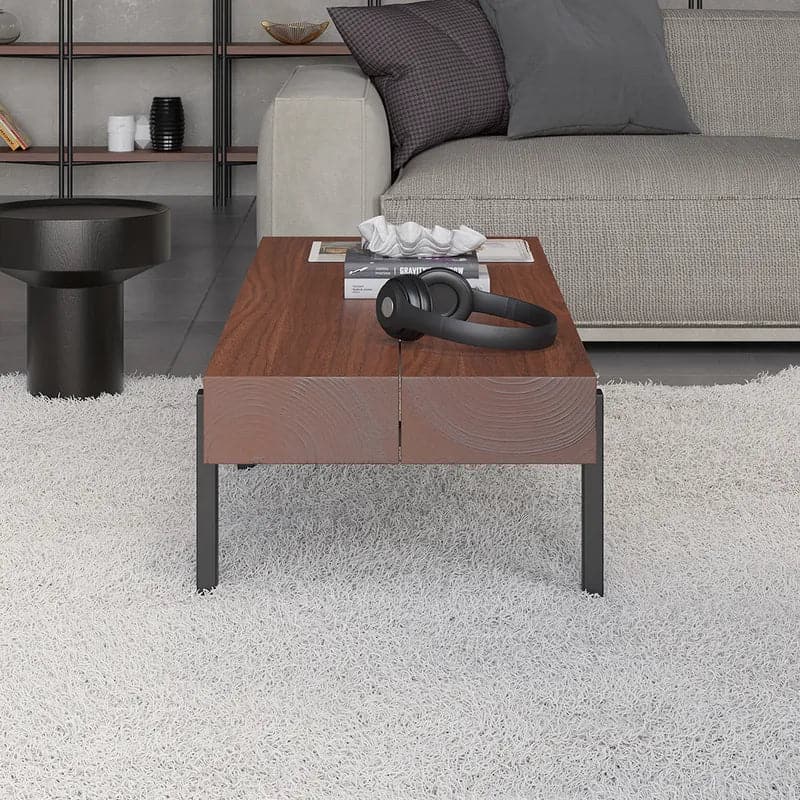 39" Rustic Rectangular Coffee Table Small Narrow Cocktail Table