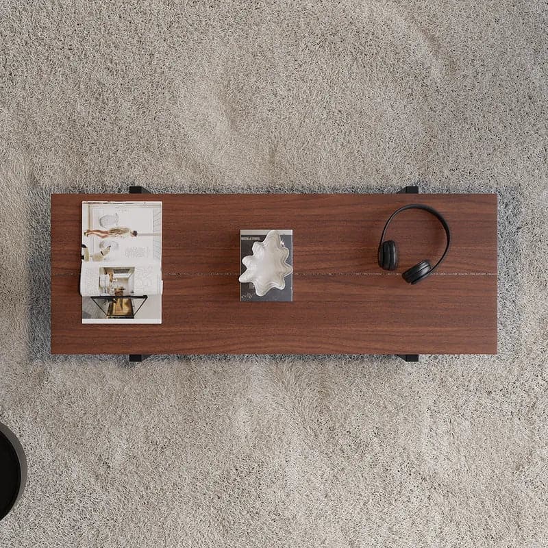 39" Rustic Rectangular Coffee Table Small Narrow Cocktail Table