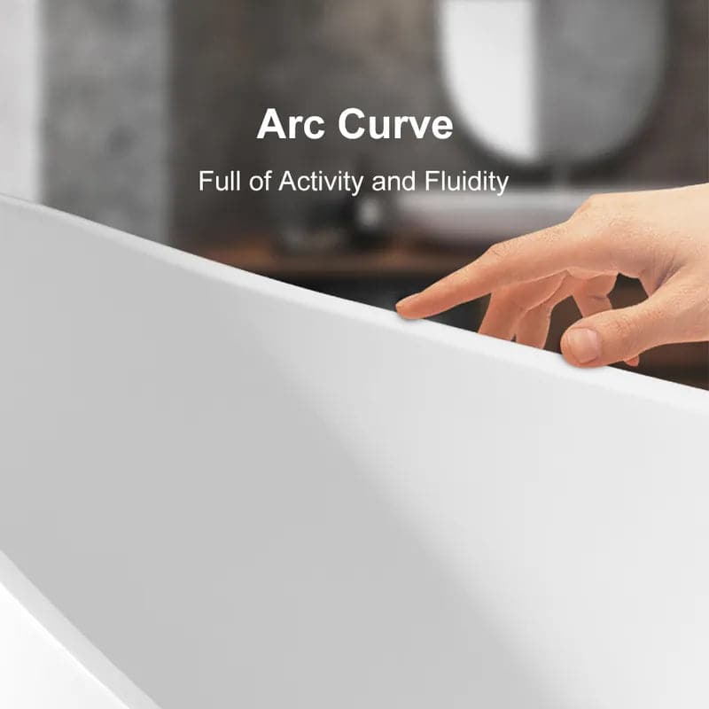 Baignoire de trempage japonaise en résine de pierre blanche mate autoportante ovale profonde moderne de 40 po