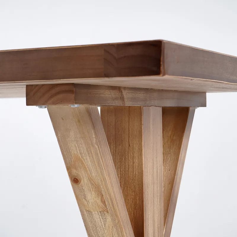 Rustic Farmhouse Wooden Office Desk in Natural with Trestle#Natural-S