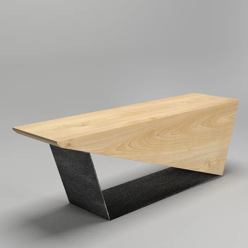 47.2 Inches Rustic Wooden Bench 3-Person Seat Bench for Entryway with Metal Base