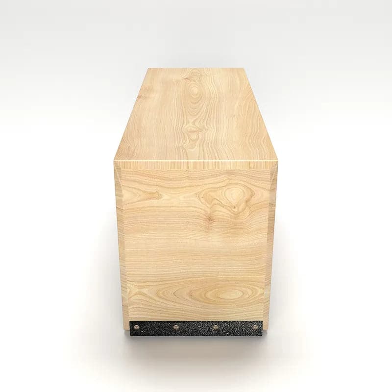 47.2 Inches Rustic Wooden Bench 3-Person Seat Bench for Entryway with Metal Base