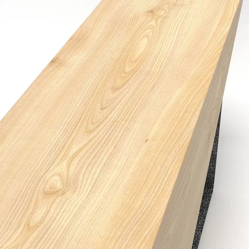 47.2 Inches Rustic Wooden Bench 3-Person Seat Bench for Entryway with Metal Base