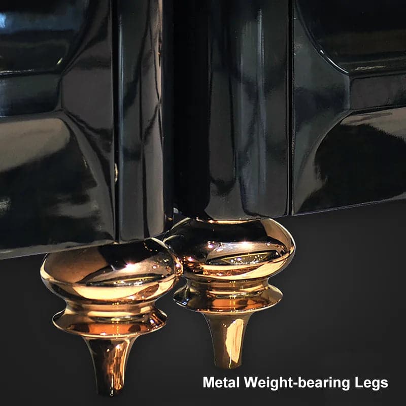 Table basse moderne en marbre blanc/noir de 51 po et tiroirs de rangement, pieds en acier inoxydable doré