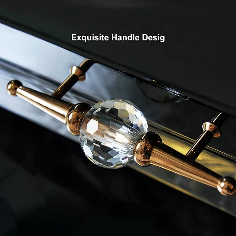 Table basse moderne en marbre blanc/noir de 51 po et tiroirs de rangement, pieds en acier inoxydable doré