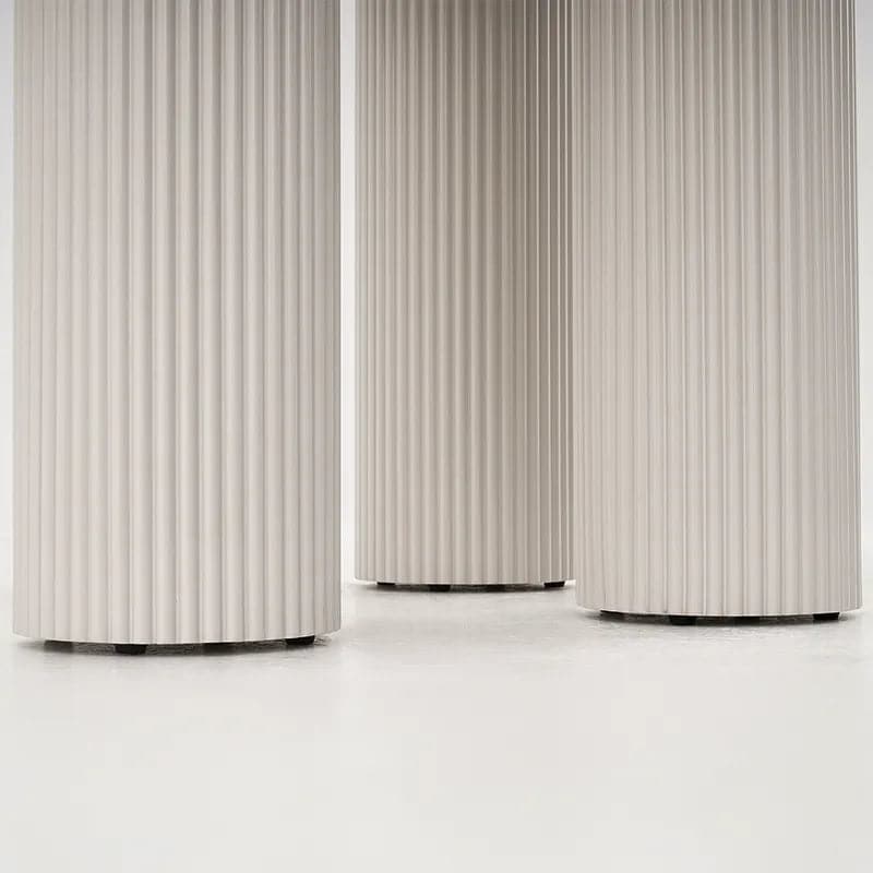 55.1" Modern Oval Sintered Stone Top Dining Table 3 Legs in White