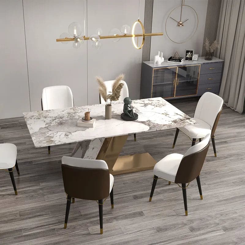 59" Modern Sideboard Sintered Stone Top Luxury Buffet Tempered Glass Doors in Large