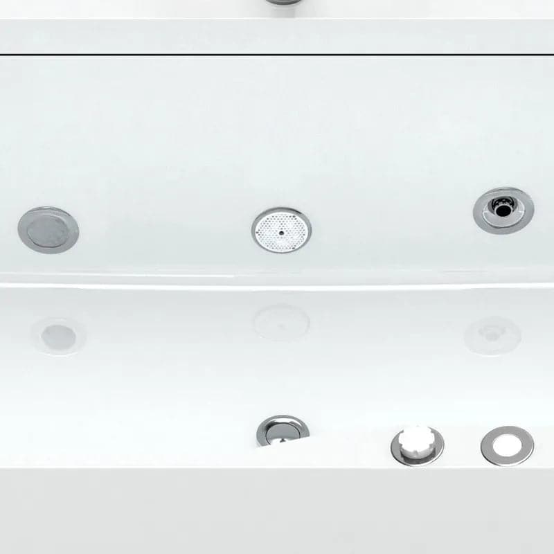 60 Modern Acrylic Rectangular Whirlpool Water Massage Bathtub in Chromatherapy LED#S