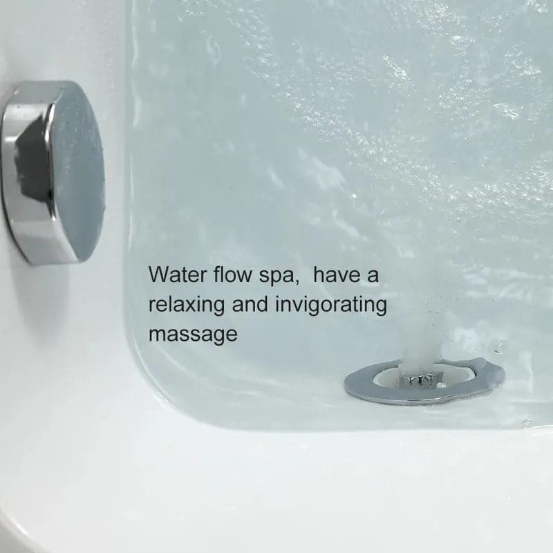 60 Modern Acrylic Rectangular Whirlpool Water Massage Bathtub in Chromatherapy LED#S