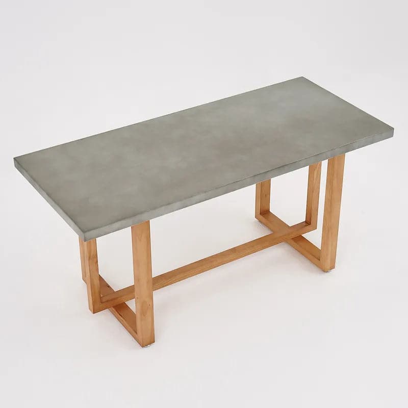 Table de salle à manger rectangulaire en bois gris béton de 63 po